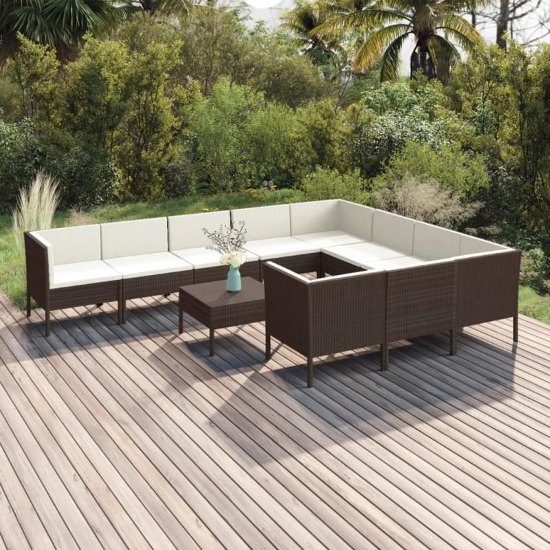 Day and Night - Day and Night Garden Furniture Set 11 Pieces and Brown Synthetic Rattan Cushions