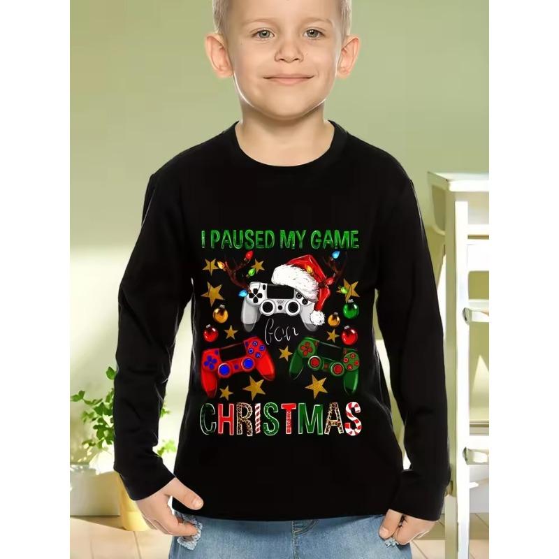 Îmbrăcăminte pentru copii Băieți Tricou Mânecă Lungă Imprimeu Moș Crăciun Haine Copii Primăvară Toamnă Haine Elegante pentru Petrecere de Crăciun Haine Fete