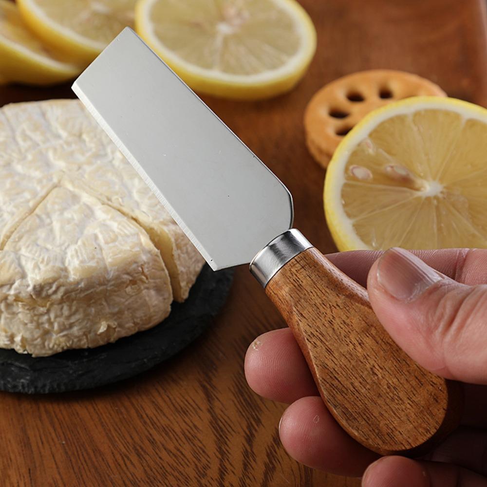 1 PCS Cheese Knife - Stainless Steel Cheese Knife with Acacia Wood Handle