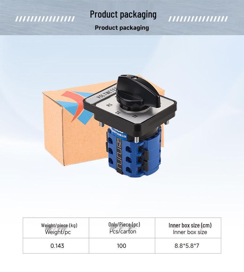 Zhuochao SZW26-20/YH5.3 Round Handle 3-Speed Voltage Conversion Switch