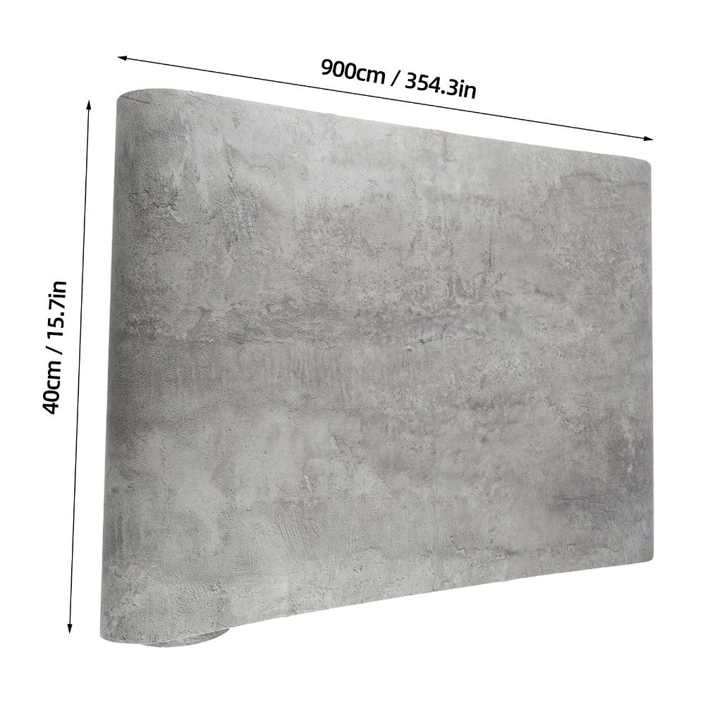 PVC Concrete Contact Paper Grey 40x900cm Cement Wallpaper 3D Textured Matte Finish Peel and Stick Wallpaper Home Decoration