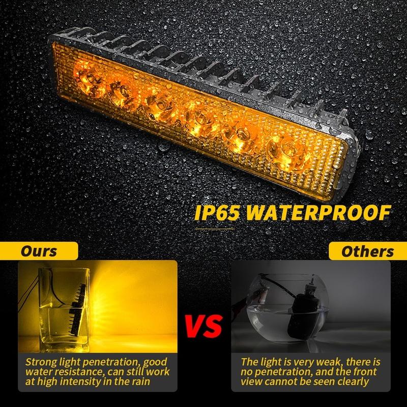 All Weather Motorcycle Lamp Motorcycle Headlight 12V Fog Light 6 Inch LED Light Bar 3030 LED Chips IP65 Waterproof