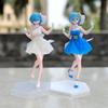 BANDAI Rem Anime Figure Re:Zero kara Hajimeru Isekai Seikatsu Kawaii Re Crystal Dress Blue White Cute Model Doll Static Toys