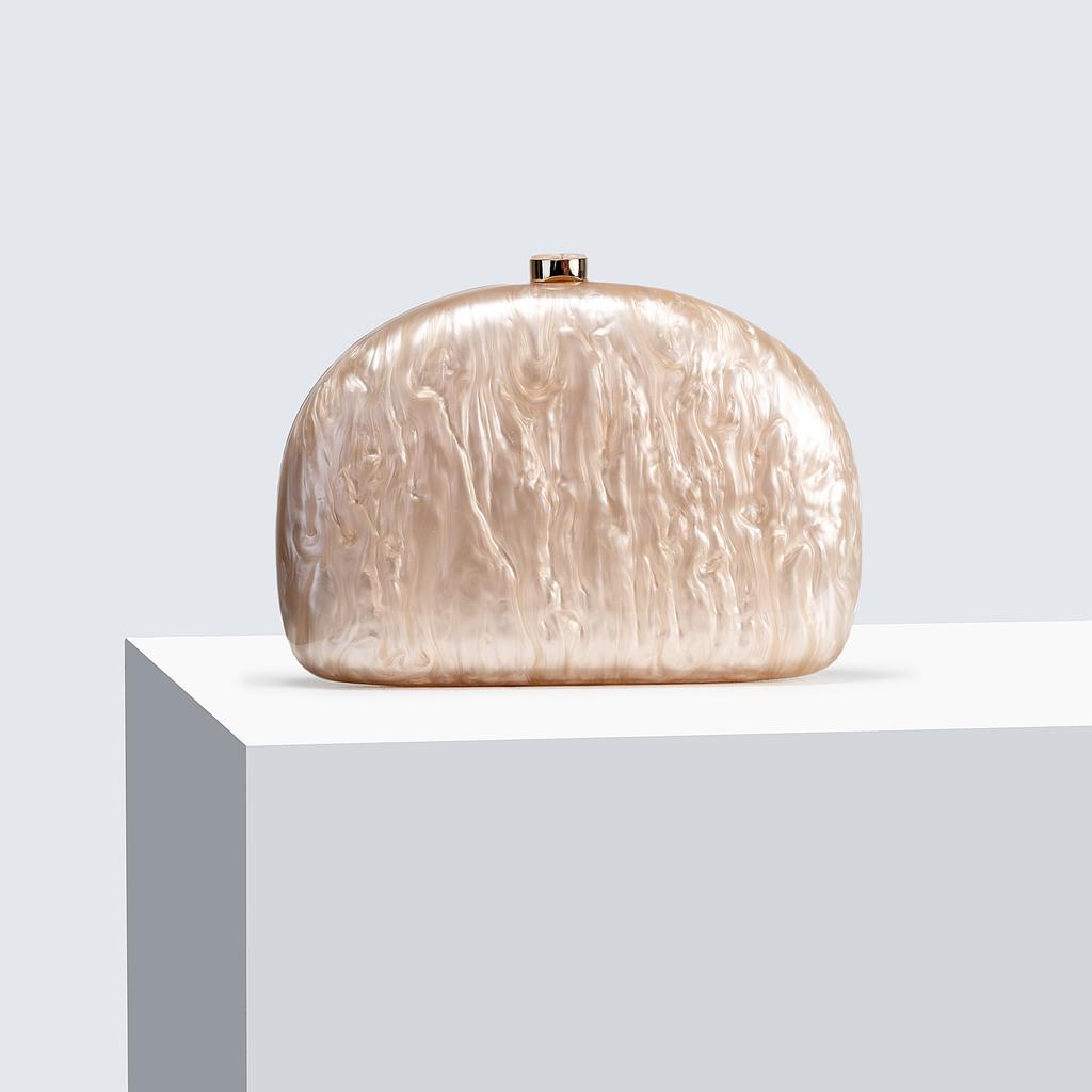 Women'S Semicircular Pressing Acrylic Dinner Bag One Shoulder Oblique Cross Wedding Banquet Clutch Bag