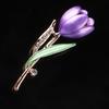 Popular Enamel Tulip Flower Rhinestone Brooch – High-Grade Lapel Pin and Clothing Accessory