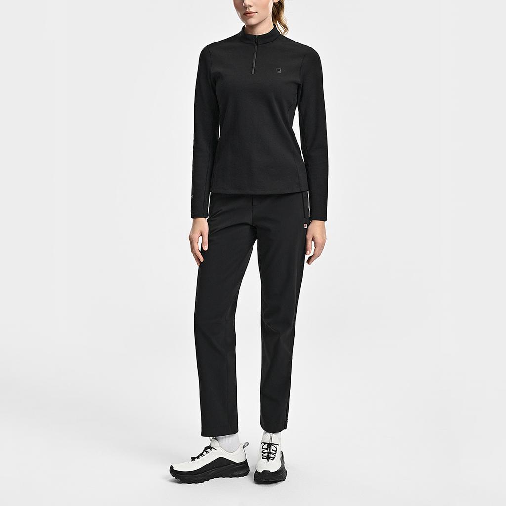 Fila Explore Camiseta Funcional Optima Simples Treino Esportivo Outdoor Confortável Respirável Ajuste Slim Versátil Camiseta de Manga Comprida A11W617210FBK