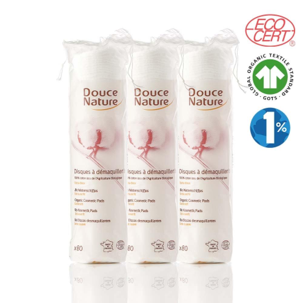 Douce Nature 100  French Organic Cotton Hypoallergenic Round Cotton Pads  80 Sheets  3 none