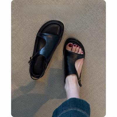 Thick-soled Sandals for Women Retro Casual and Versatile Soft-soled Shoes