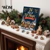 Surprise Daily Countdown Toys Magic Elf Advent Calendar, 24 Day Acrylic 2D Ornament Set with Durable Holiday Patches Cute Mini Figures, Christmas Tree