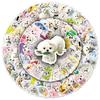50 Cute Maltese Puppy Stickers: Cartoon Guitar, Journal, Milk Tea Cup Designs