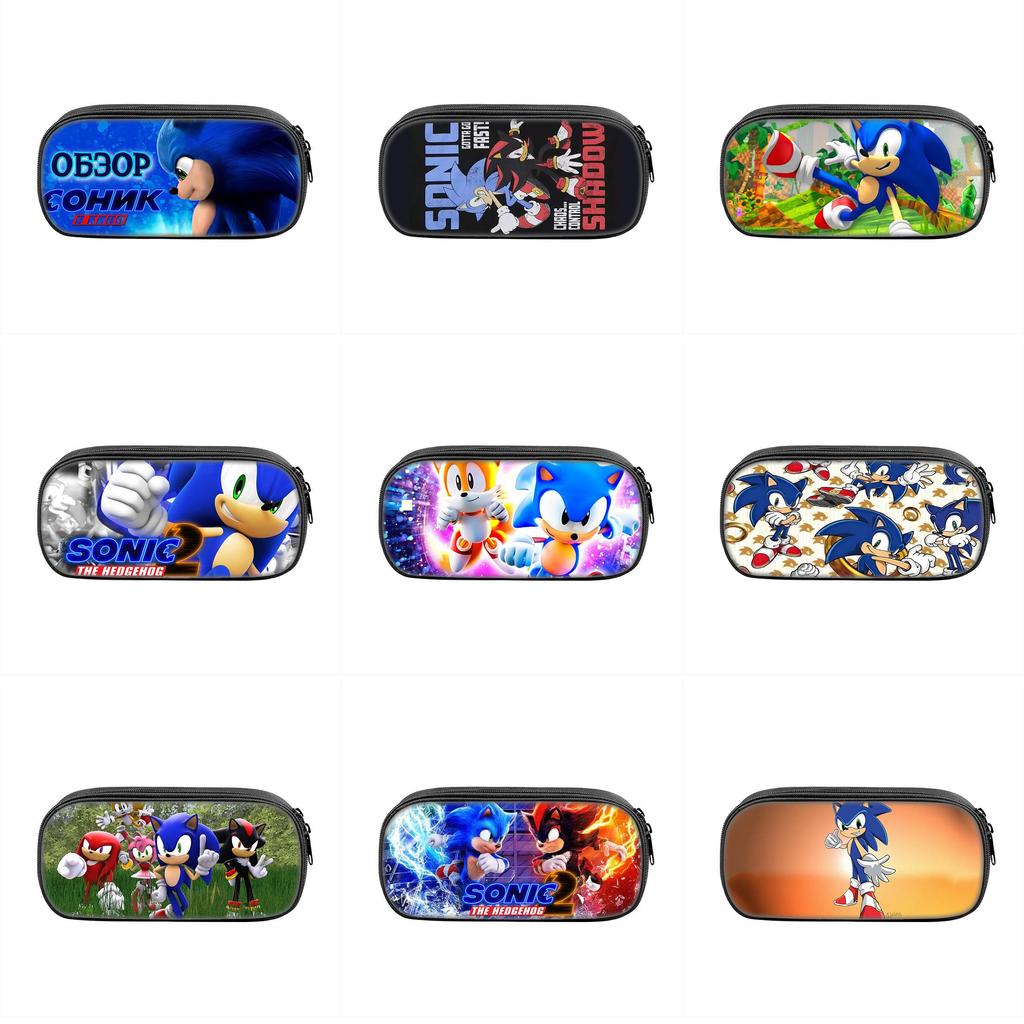 Sonic Cartoon Character Printed Student Single Layer Stationery Storage Bag For School And Gift