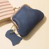 Cow Leather Kiss Lock Leather Wallet Keys/Lipsticks/Earphone Small Item Bag Mini Coin Purse  Women