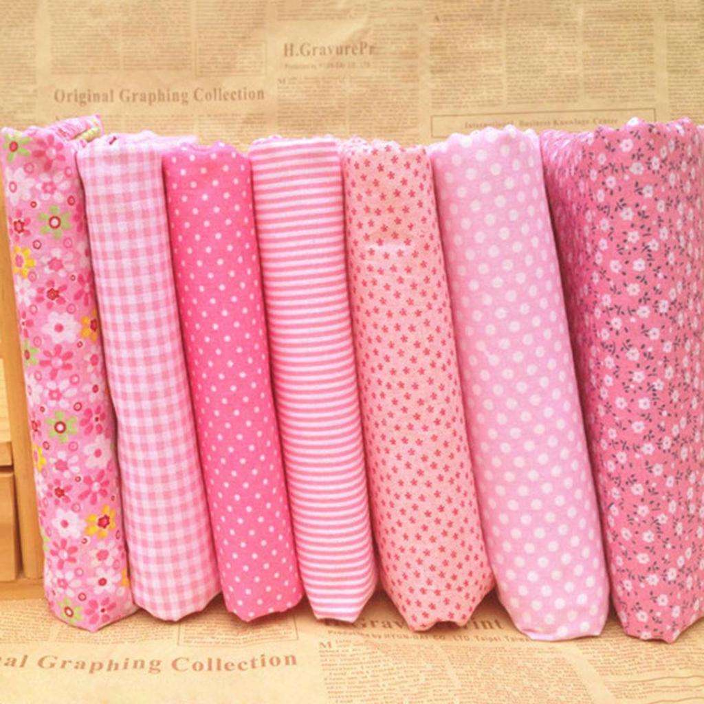 7Pcs/Set Fabric Floral Plaid Cotton Cloth DIY Craft Sewing Handmade Accessories