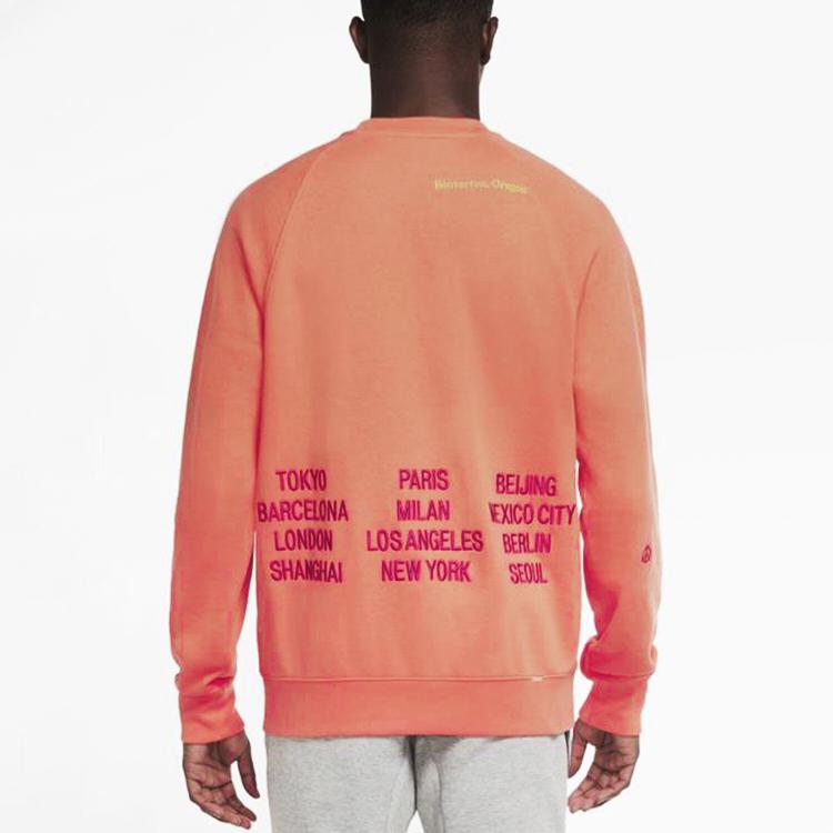 Nike Sweatshirts Men's Orange Crew Neck Moderate Regular DD0883-842