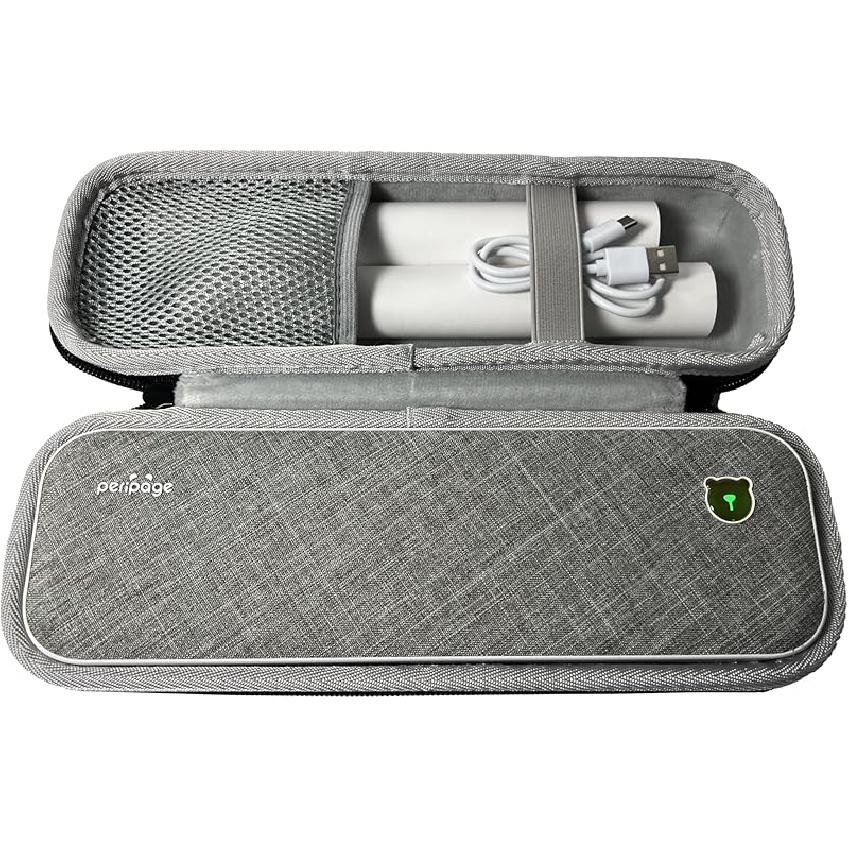 Кейс с ручкой для портативных принтеров IOOIOO Peripage A40, A40 Plus, D210, Munbyn ITP01, ITP01P, Jadens PD-A4 серый