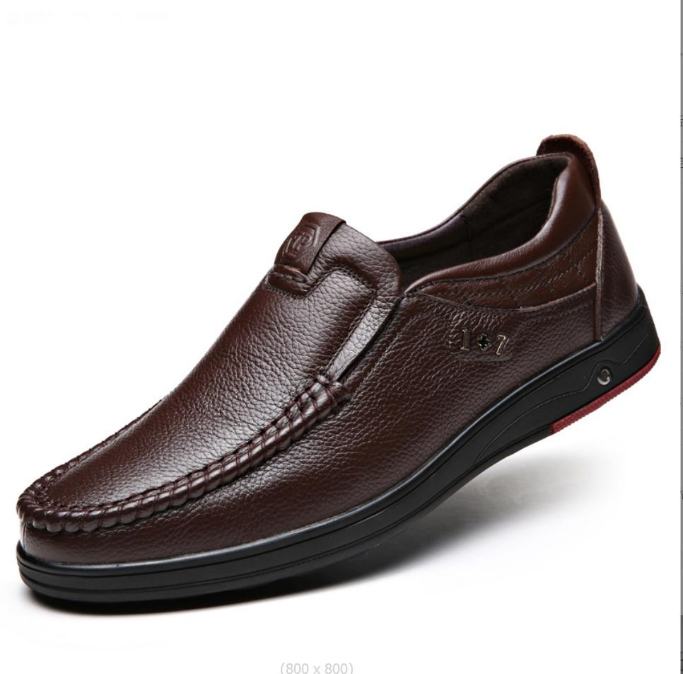 Fashion Fashion Genuine Leather Shoes Men Casual Plush Snow Boots Luxury Mens Loafers Moccasins Breathable Slip on Driving Warm Shoes