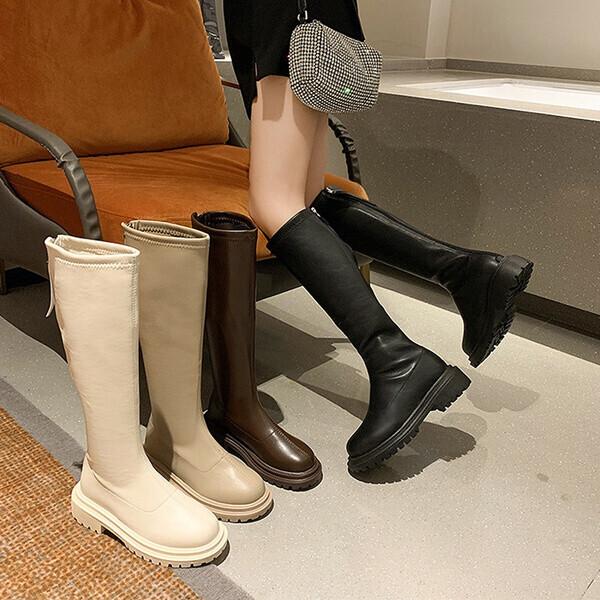 Botas de mujer Botas elásticas Otoño/invierno Tacón grueso Tacón redondo  Dedo deldo deldo superior alto Martin Botas Slim Botas de mujer de alta  gama comprar a buen precio — entrega gratuita, reseñas