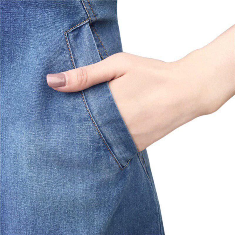 Dámské jarní letní džínové šaty plus size ležérní elegantní kovbojské dlouhé džínová sukně