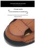 Men's Hand-Stitched Cowhide Leather Sandals with Soft Sole, Large Size Beach Shoes