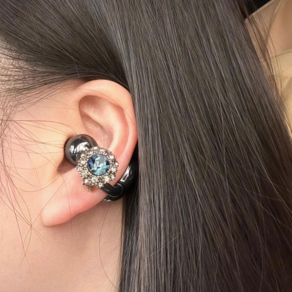 1PC Rhinestone Decor For Clip On Earbuds Open Ear Earphone Decoration DIY Removeable Zirconia D V5A4