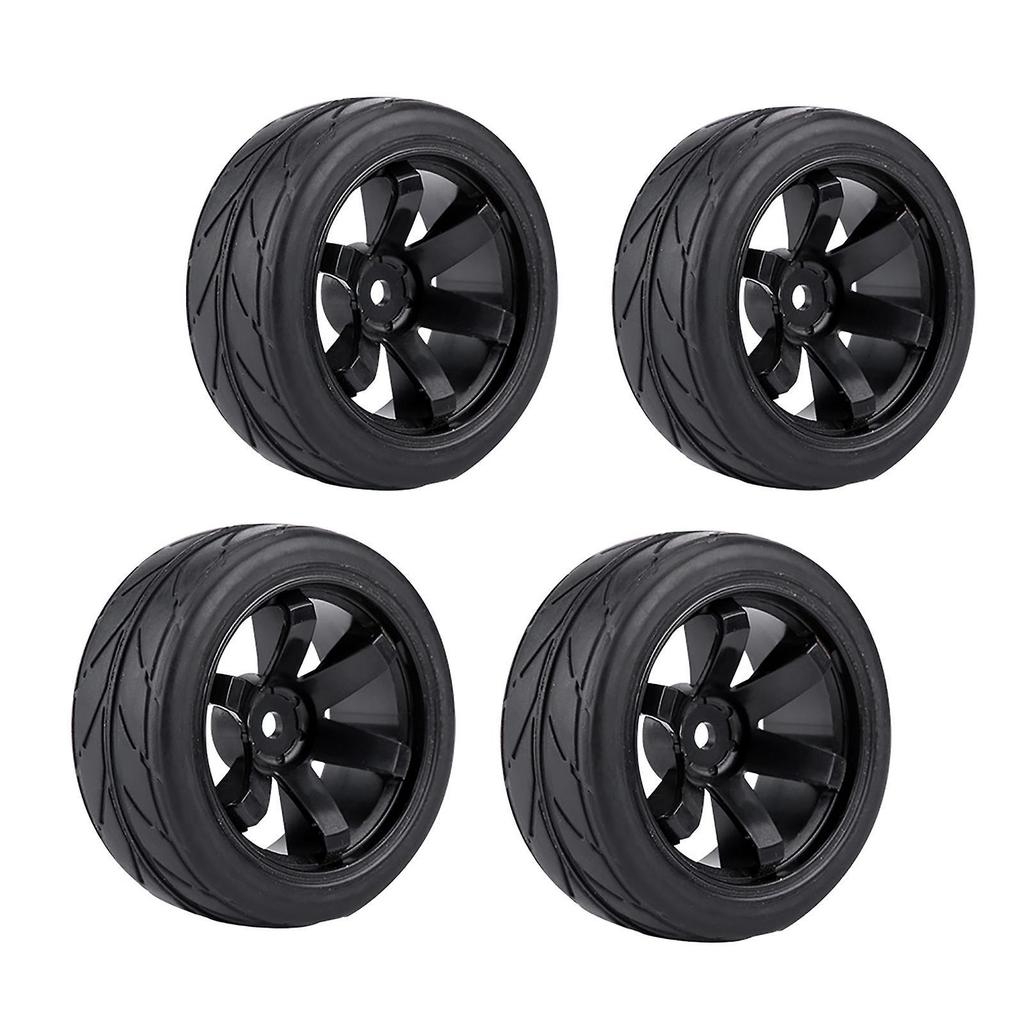 4pcs Set Tires Rubber Tyre Racing Off road Vehicle Wheel Rim for RC 1:10 Car Part (6 Holes)