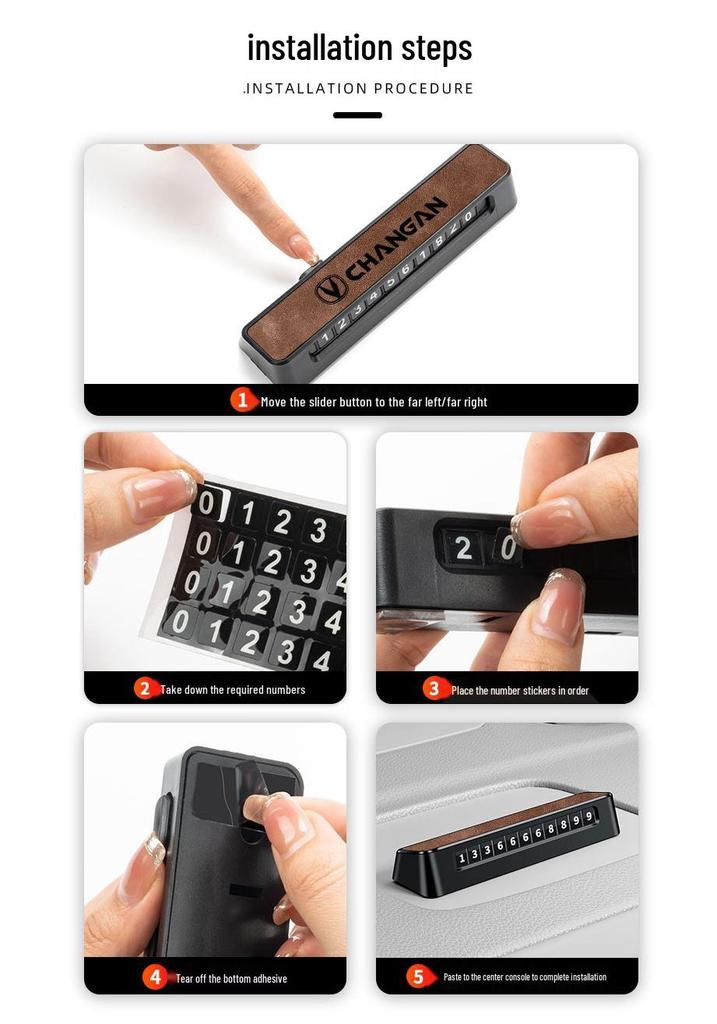 Changan CS Series Temporary Parking Plate & Car Phone Card