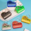 Mini Functional Piano Keychain Playable Buttons Soft Touch Cute Cartoon Music Pattern Creative Gift for Students
