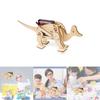 Kids Diy Mechanical Dinosaur Science Experiment Stem Education Assembly Model Kit Wooden Material