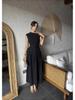 Summer Asymmetrical Neck Short Sleeve Dress with Ruched Design for Women