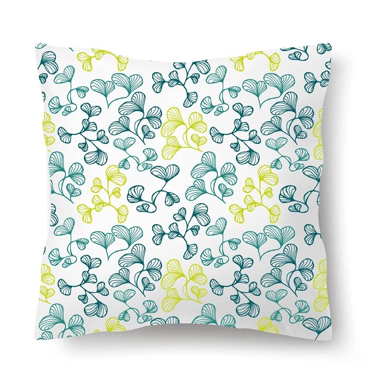 Nordic Floral Print Pillowcase 45x45CM Sofa Office Seat Car Cushion Cover Creative Ornament Bedroom Room Home Decoration