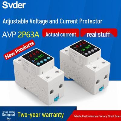 220V Voltage Protector with Triple Display - Over/Under-Voltage and Current Limiter, CE Certified