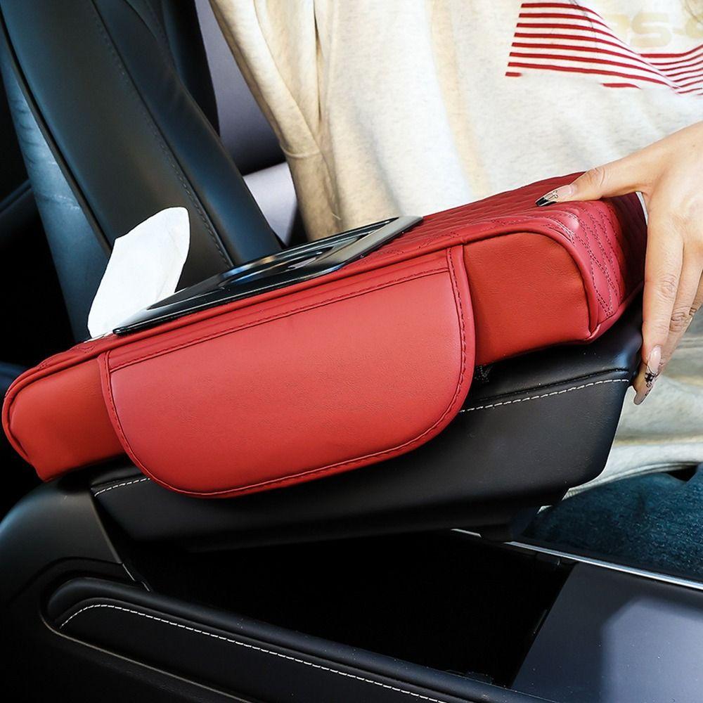Multifunctional Center Console Armrest Cushion PU Leather Car Armrest Pillow New Armrest Pad  Car