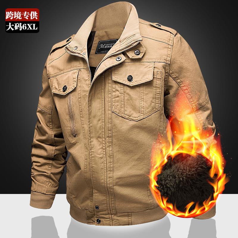 New autumn and winter men's jacket casual jacket pure cotton tooling large size men's clothing