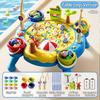 Electric Rotating Magnetic Fishing Game Table Toy, Kids Multiplayer Parent-Interactive Educational Hand-Eye Coordination Puzzle Play Set