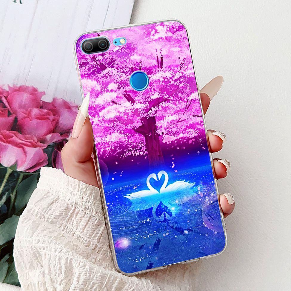 Clear For Honor 9 Lite Case Cute Cat Fashion Flowers Funny Painted Back Cover For Honor 9Lite Phone Case LLD-L21 LLD-L31 LLD-L11