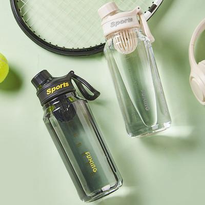 1000ML Sports Water Bottle with Time Marker Strainer BPA-Free Leak-Proof Large Capacity Reusable Water Cup for Fitness Gym Camping