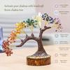 Seven Chakra Crystal Tree – Handmade Feng Shui Bonsai Tree with Natural Gemstones on Wooden Base – Decorative