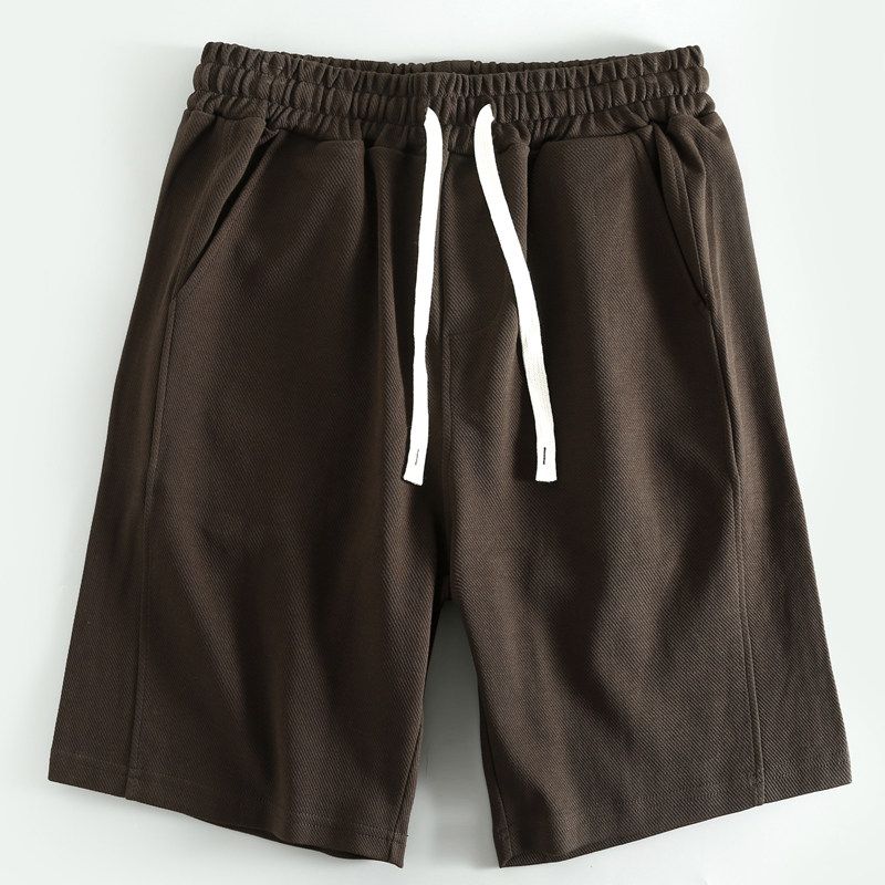 Drawstring Men's Summer Terry Casual Shorts Export Surplus Men's Loose Mid-Length Pants with Cut Tags
