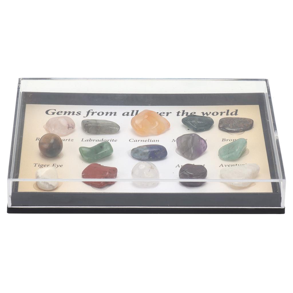 15 Kinds Crystal Gemstones Ornament Colorful Feng Shui Meditation Decoration for Collectors