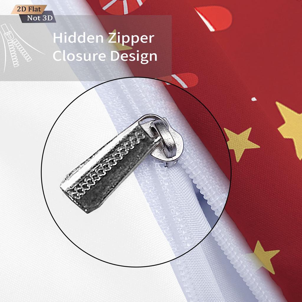 3 ks vánoční červené hvězdy tištěné bezjádrové ložní prádlo, pohodlné přikrývky na peřinu více velikostí do ložnice a na ubytovnu, pratelné v pračce