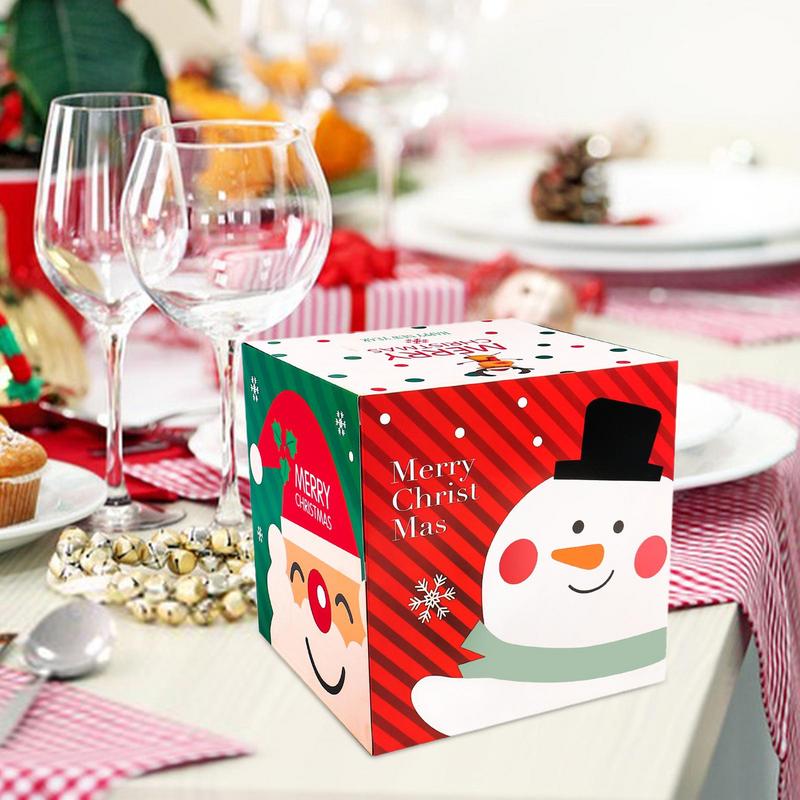 Christmas Cookie Boxes Small Christmas Elk Snowman Santa Claus Box 25cm/9.84in Holiday Candy Box With Lid Christmas Themed Box