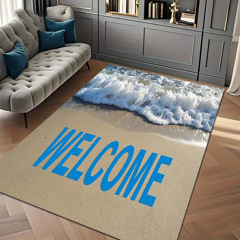 

1pc Beach Wave Floor Mat Anti-slip Carpet Entrance Area Decorative Mat Soft and Comfortable Perfect for Kitchens Floor Mats 40cm x 60cm