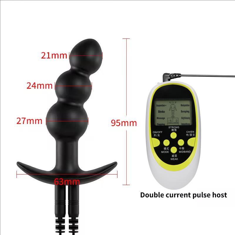 Electrical Shock Vibrator Women's Silicone Anal Plug Wireless Remote Men Prostate Massage Adult Supplies Anal Masturbate Sex Toy