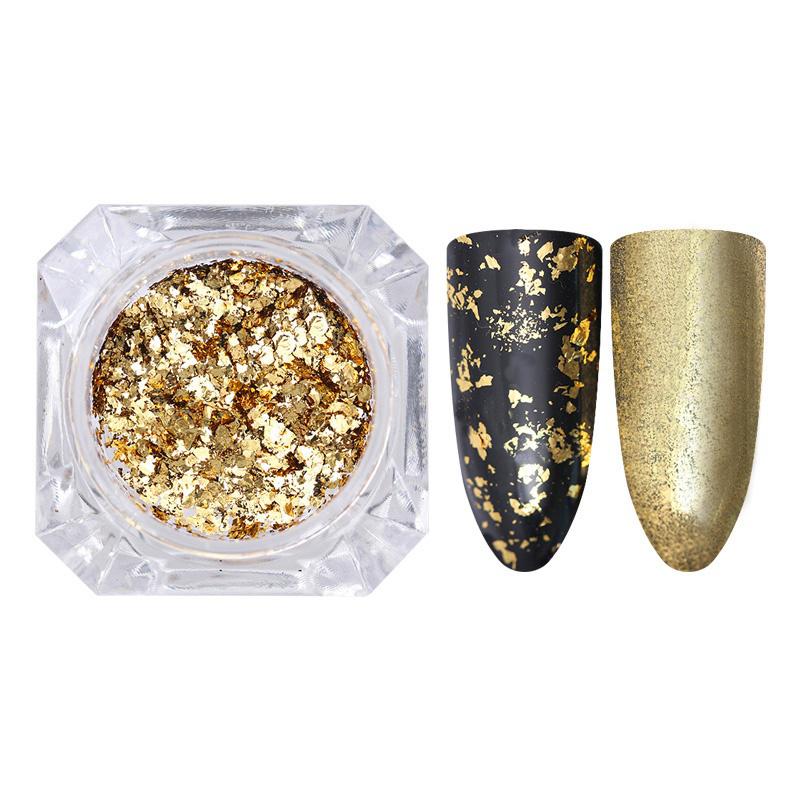 Silver Gold Flakes Nail Aluminum Sequins 0.2g Bling Mirror Nail Glitters Powder Nail Art Decoration
