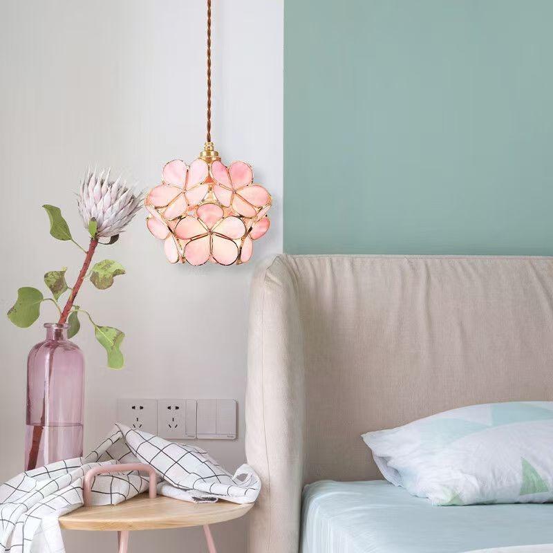 Lămpi Suspendate din Sticlă Lampă de Plafon LED Decor Acasă Candelabru Suspendat Felinar Floare Lustre Agățate Corp de Iluminat Insulă Bucătărie