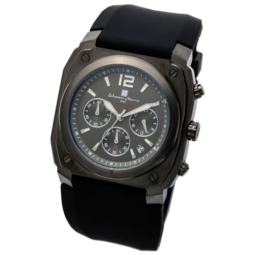 Salvatore Marra Men's Chronograph Business Analog Quartz Watch, Black with Cross, BKBK