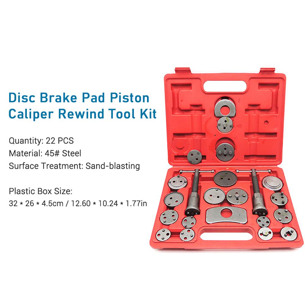 22 PCS Disc Brake Pad Piston Caliper Heavy Duty Brake Piston Compressor Rewind Tool Brake Pad Replacement Tool for