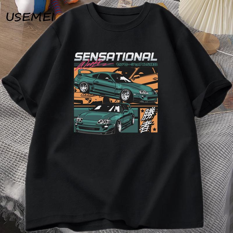 Men's T-Shirts Cotton Short Sleeve 3d Racing Tshirt Man Casual Graphic T Shirts Loose Streetwear Tops Oversized Tee Male Clothing