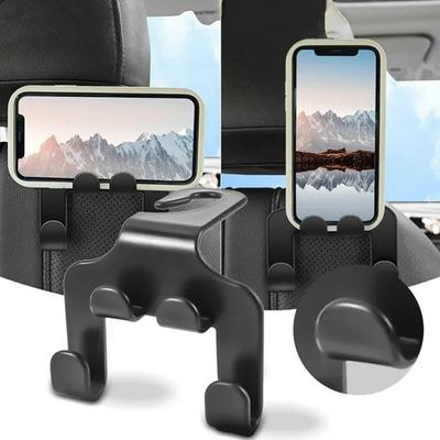 Lazy Car Back Seat Phone Stand , Hook Hanging Headrest Bracket, Compatible with All Smartphones