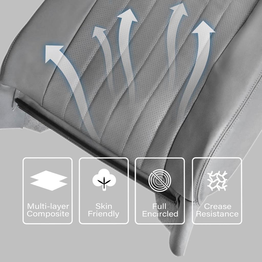 Driver or Passenger Side Top Lean Back Seat Cover Medium Grey #143 Compatible with Chevy Impala SS Sedan 4 Door 1994 1995 1996